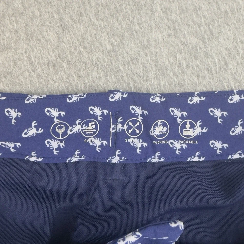 Polo Golf Ralph Lauren Scorpion Print Packable Stretch Golf Shorts Blue 34